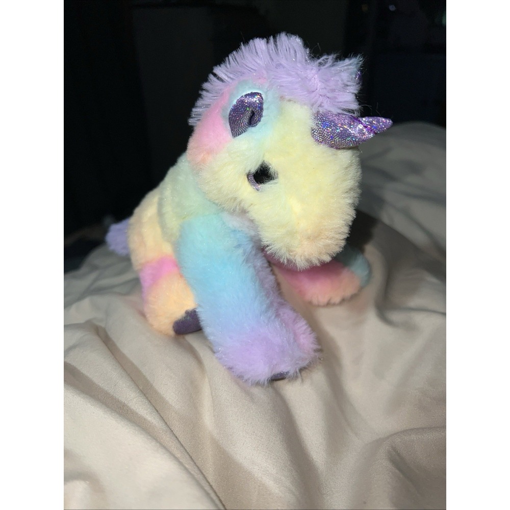 Fiesta Multi-colored Unicorn 7" plush Pastel Sparkles Soft Plush StuffyNo Stains